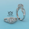 1.02ct Diamond Double Shank Halo Engagement Ring - 01US54